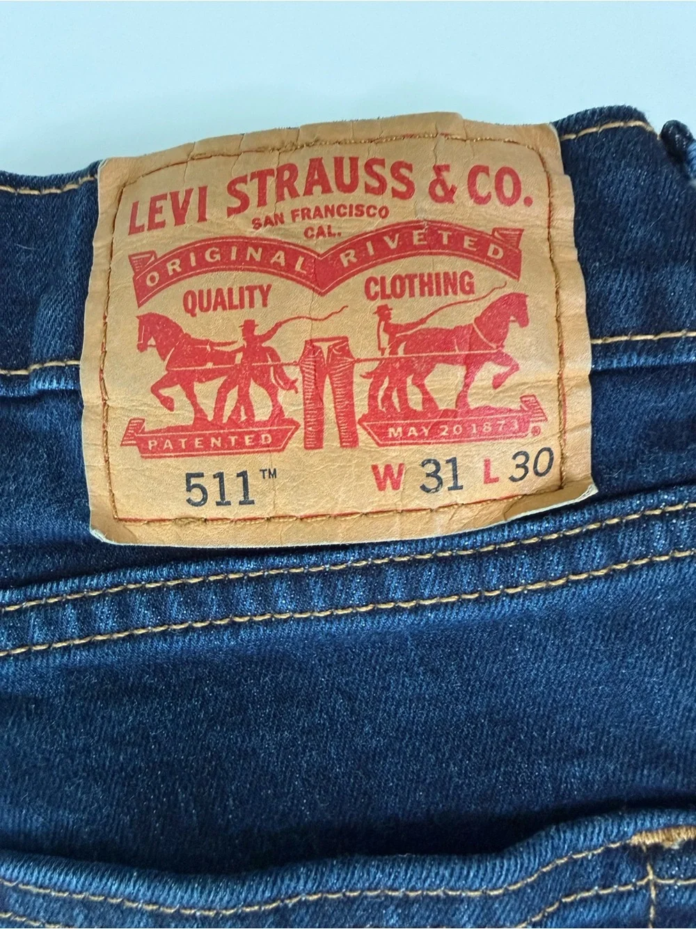 Levi’s 511 Men’s Slim Fit Blue Denim Jeans 31x30 Dark Wash Stretch